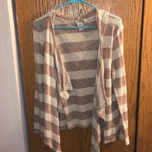 White & Cream Hooded Cardigan